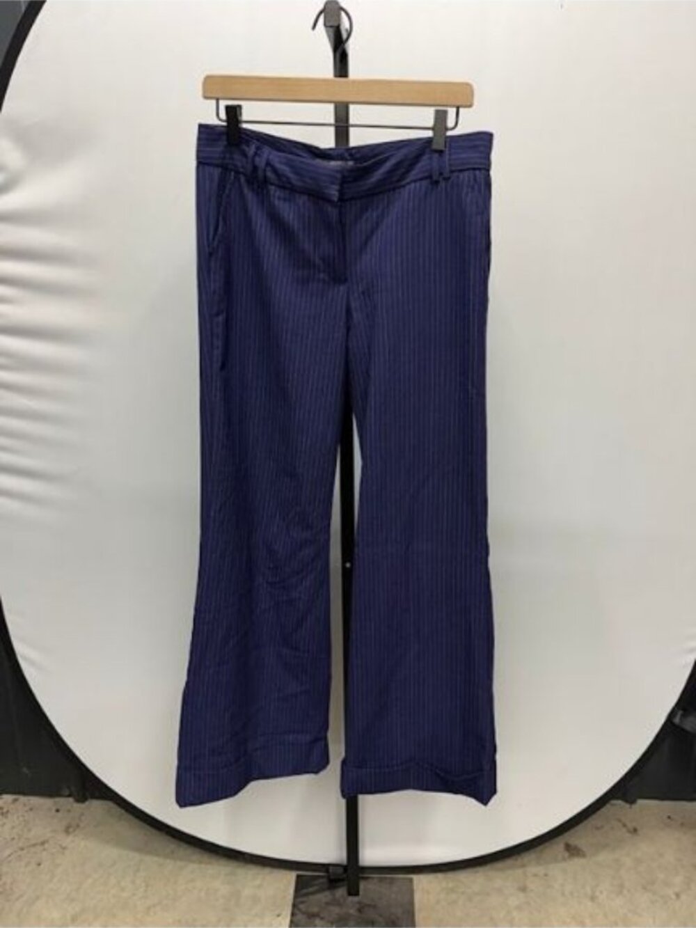 Bitten by Sarah Jessica Parker Navy Blue Pinstripe Wool Blend Dress Pants